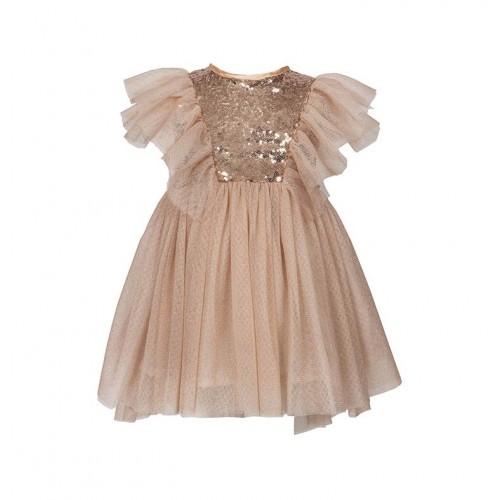 Φόρεμα ροζ-χρυσο με παγιετες 2067