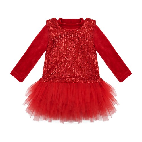 Χειμερινό μπεμπέ φόρεμα για κορίτσι σε κόκκινο χρώμα .3500